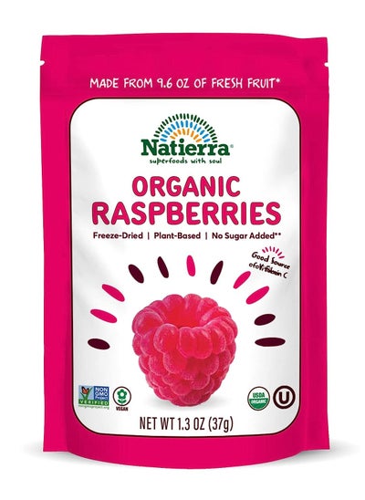 Buy Natierra Freeze Dried Organic Raspberries 37g in UAE