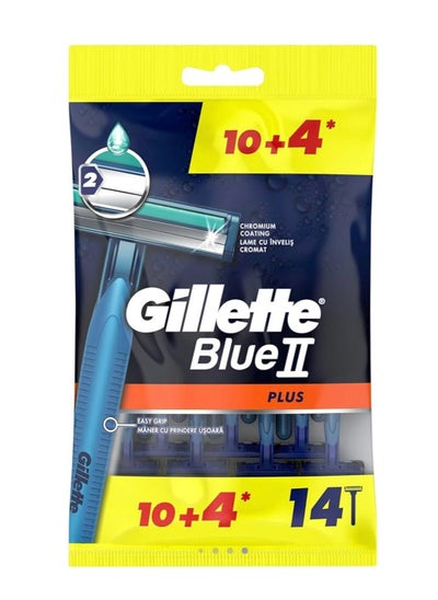 Buy Blue II Plus Disposable Razor, 14 Count 10+4 Count in Saudi Arabia