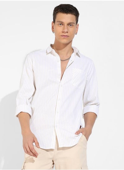 Buy Chalk Striped Button Down Shirt in Saudi Arabia