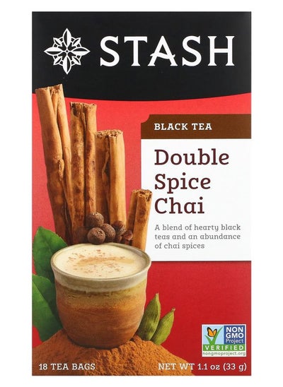 اشتري Black Tea Double Spice Chai 18 Tea Bags 1.1 oz (33 g) في الامارات