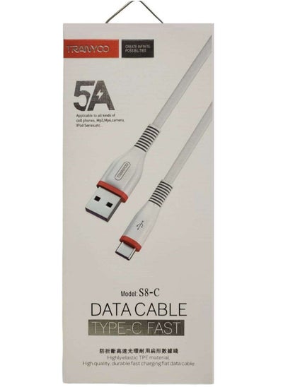 Buy Tranyoo S8-c Fast Type-C Data Cable White in UAE