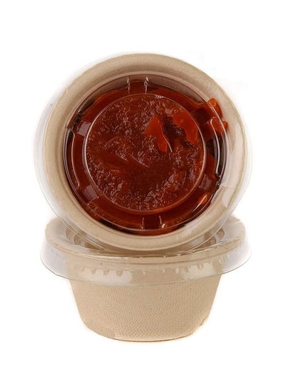 Buy Bagasse Sauce Cup 2 Ounce Compostable Condiment Bagasse Cups With Lids 12 Pieces in UAE