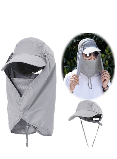Buy UV Protection Mask UPF 50+ Folding Fishing Hat Removable Adjustable Legion Hat Quick Dry Sun Hat Hunting Hat in Saudi Arabia