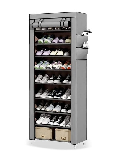 Buy 10-Tier Portable Shoe Rack with Dustproof Cover in UAE