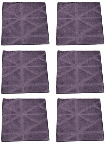 Buy Anti-slip door mat set consisting of 6 pieces, anti-slip bathroom mat, size for the entrance, bathroom, and front of the office rooms, 56*56 cm in Saudi Arabia