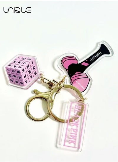 Buy 1Pcs Keychain - Blackpink Powder Hammer Keychain -  Keyring Car Key Pendant Women Handbag Wallet Keychain Black and Pink in UAE