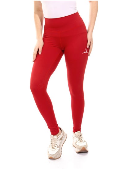 Buy Plain Sportive Stretch Leggings-Red in Egypt