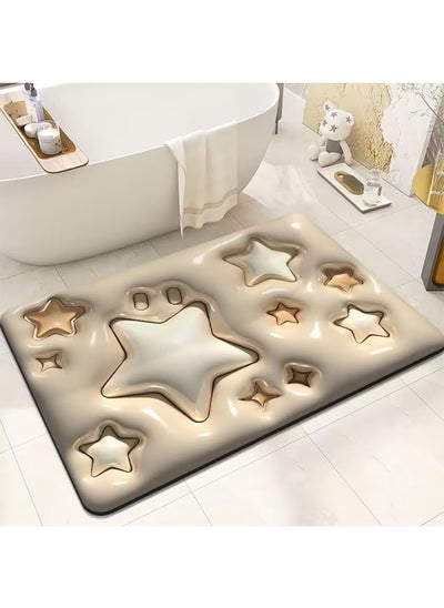 Buy 3D Flower Bathroom Mat Shower Entrance Carpet Bathmat Rug Absorbent Floor Quick Dry Non-Slip Mat in UAE