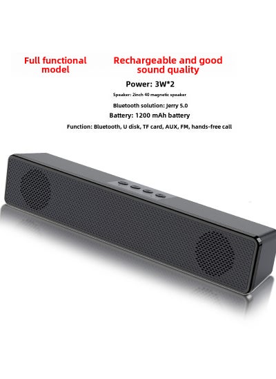 Buy Desktop Wired Speaker Bar Bluetooth Bass Surround Black 3541 (Bluetooth with microphone call charging full-featured version) in UAE