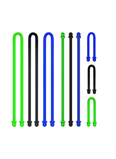 Buy Silicone Twist Ties, Steel-Core Rubber Twist Tie Set for Cords, Cables, and Gear Organization, Reusable and Versatile Cable Ties for Wire Management(Set of 9) in UAE