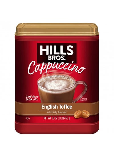 Buy Hills Bros. Instant Cappuccino Mix - Easy to Use and Convenient - Frothy and Decadent with a Buttery English Toffee Flavor (16 Ounces, Pack of 1) in UAE