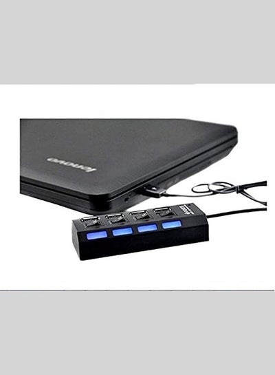 Buy High Speed Mini 4 Port USB Hub USB 2.0 Hub For Laptop PC Computer-Black in Egypt