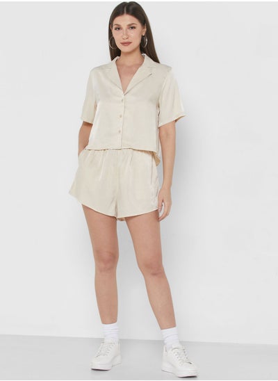 Buy High Waist Pocket Detail Shorts in UAE