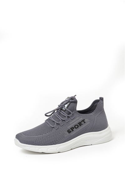 Buy Cobblerz Men's Lace-up Low Top Sneakers GREY in Saudi Arabia