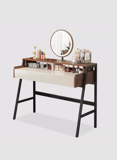 Buy Modern Bedroom Minimalist Style Dressing Table with LED Mirror in Saudi Arabia