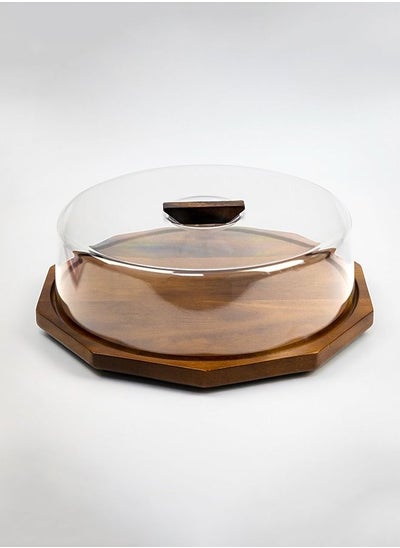 اشتري Decagon Cheese and Cake Tray with Acrylic Display Dome في الامارات