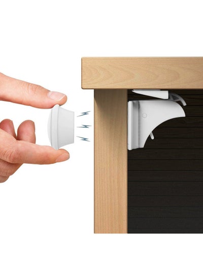 Buy Baby Safety Magnetic Cabinet Lock For Cabinets and Drawers Child Proofing Cupboard Latches With 4 Locks And 1 Key in UAE