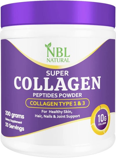 Buy Super Collagen Peptides Powder Unflavored 200 grams in UAE