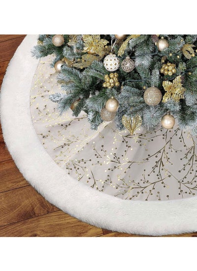 Buy 48 inch Christmas Tree Skirt Faux Fur Xmas Tree Skirt Christmas Decorations Holiday Tree Ornaments Tree Decoration for Christmas Home Decorations Xmas Party Holiday Decorations in UAE