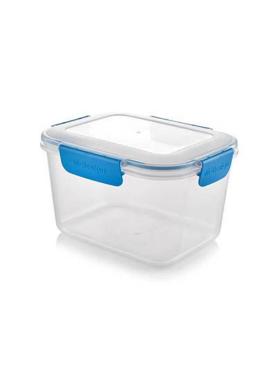 Buy 2.3L Food Container Clear with Blue Clips in Egypt