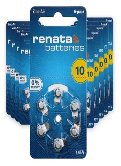 Buy HEARING AID BATTERY RENATA 10 SIZE 60'S PACK. MADE IN GERMANY in UAE