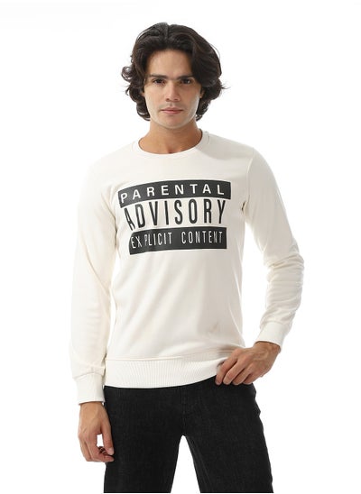 Buy Chest Printed "Advisory" Cotton Slip On Sweatshirt in Egypt