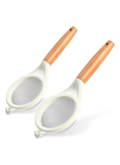 Buy 2PCS Stainless Steel Sifters – Fine Mesh with Wooden Handle in UAE