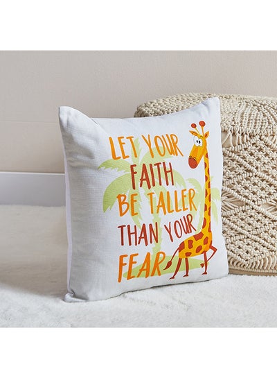 Buy Ron Play Date Faith and Fear Cotton Duck Filled Cushion 40 x 40 cm in UAE