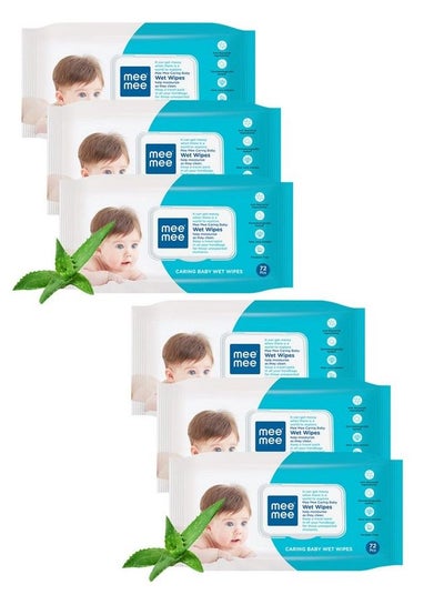 Buy Wet Wipes For Baby Skin With Aloe Vera Paraben Free Fragrance Free Ph Balanced Dermatologically Safe Baby Wipes Combo 72 Wipes Pack With Lid (Pack Of 6) in Saudi Arabia