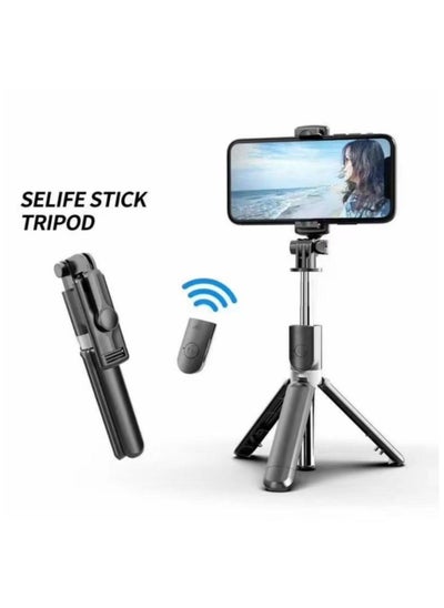 Buy Selfie Stick, 3 in 1 Extendable Selfie Stick Tripod with Detachable Bluetooth Wireless Remote Phone Holder for iPhone 12/Xs/iPhone 8/iPhone 11/11pro, Galaxy S10/S9 Plus/S8/Note8, LG (L02, Black) in Saudi Arabia