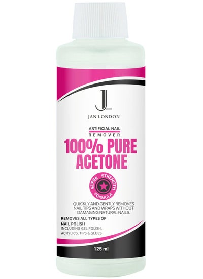 Buy 100% Pure Acetone Nail Polish Remover for UV/LED Gel, Acrylic Nails, and Nail Varnish Soak Off – Professional Strength, Fast-Acting Formula, 125ml in UAE