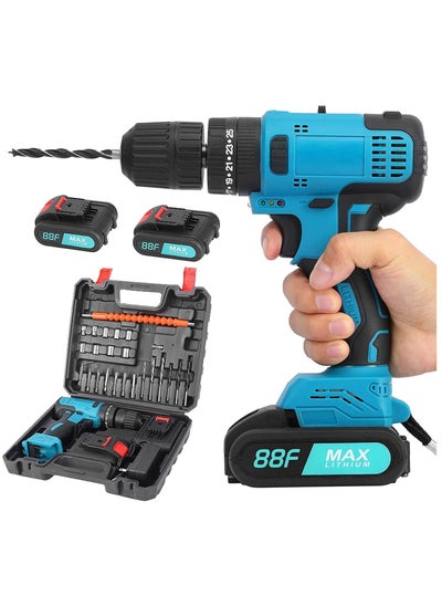 Buy 28Pcs Electric Screwdrivers 21V Cordless Drill Driver,  Combi Drills with 2Pcs 1500 mAhLithium Batteries, 45Nm Max Electric Drill in Saudi Arabia