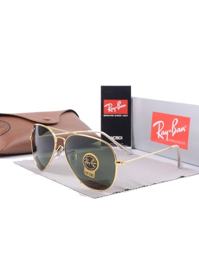 اشتري نظارة شمسية Ray-Ban Classic Pilot شمسية بإطار ذهبي وعدسات UV خضراء في السعودية