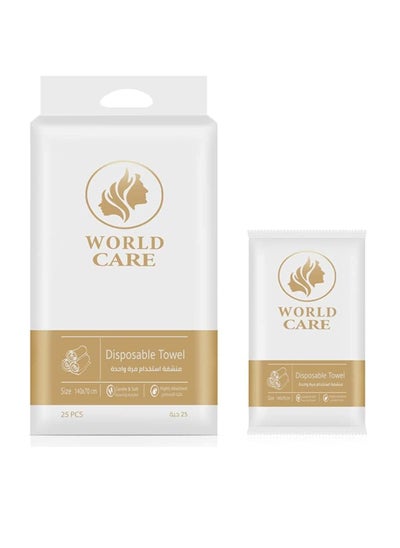 Buy World Care Disposable Towels, Size 70 * 140, 25 Pieces in Saudi Arabia