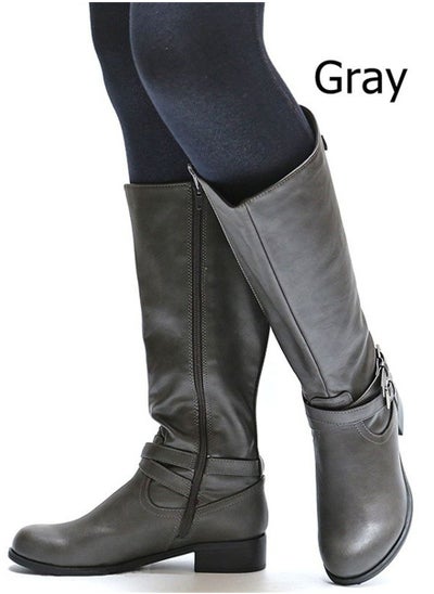 Buy Fashion High Boots Grey in Saudi Arabia