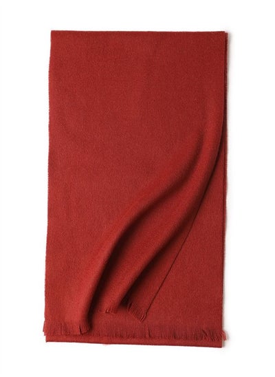 اشتري Warm Simple Solid Color Wool Scarf Dark Wine في الامارات