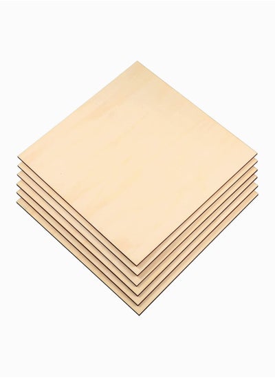 Buy Unfinished Square Blank Wood Pieces Wooden Cutouts for DIY Crafts, Coasters, Pyrography, Painting, Photo Props and Decorations 6 Pieces, 25 * 0.3cm in Saudi Arabia