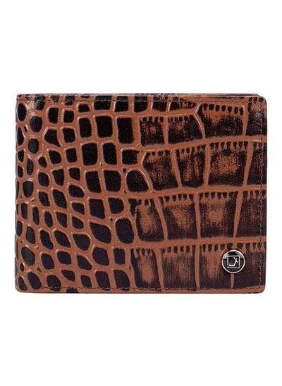 اشتري Animal Scale Textured Leather Twofold Wallet Brown في الامارات