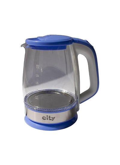 Buy City Electric Glass Kettle 2.2 L Blue in Egypt