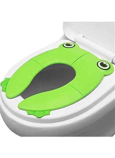 Buy Toilet Seat Cover | Folding Travel Toilet Seat for Children and Potty Training | Portable Silicone Toilet Seat for Toddlers, Boys & Girls with Non-Slip Silicone Pads | Recyclable Toilet Seat in Saudi Arabia