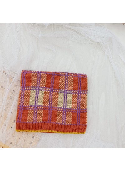 Buy Kids Winter Knit Scarf Plaid Warm Neck GaiterPlaid Orange Plaid Orange in Saudi Arabia