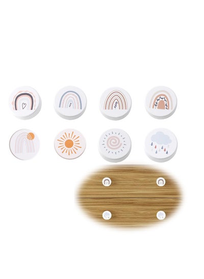 اشتري Drawer Knobs, Wooden Pull Handles with Screws, Decorative Round Wardrobe Door Knobs, 8PCS for Kitchen Bathroom Cabinet Drawer في الامارات