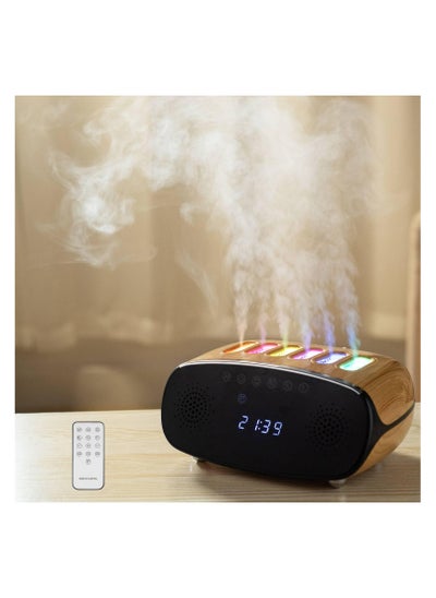 Buy RGB Color Changing Music Sync Cool Mist Humidifier, Flame Diffuser Humidifier 500ML, Multifunctional Modern Clock with Alarm, Bluetooth speaker, Aroma Essential Oil Diffusers for Home Office Bedroom in UAE