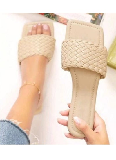 Buy Stylish Braided Slippers - Beige in Egypt