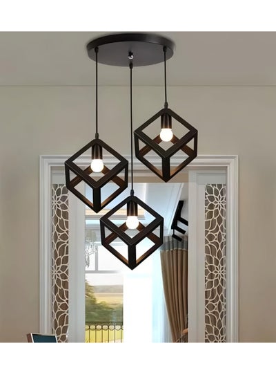 Buy Industrial Pendant Light Fixture Vintage Pendant Lamp Hanging chandelier For Room Kitchen and Hall Without Lamp in UAE
