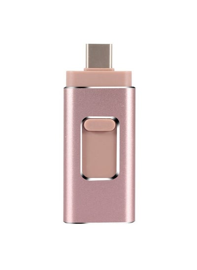 Buy 128GB USB Flash Drive, Shock Proof 3-in-1 External USB Flash Drive, Safe And Stable USB Memory Stick, Convenient And Fast Metal Body Flash Drive, Rose Gold (Type-C Interface + apple Head + USB) in Saudi Arabia