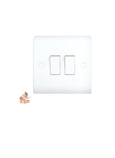 Buy 10A 2 Gang 1 Way Switch - White in UAE