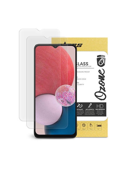 Buy Tempered Glass for Samsung Galaxy A13 Screen Protector HD Full Coverage - Pack of Two - Clear in UAE