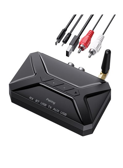 اشتري 3 in 1 Bluetooth 5.0 Audio Adapter Transmitter Receiver, Aux Audio Adapter with USB/RCA/AUX Output for Music Streaming Sound System, Bluetooth Receiver for Home Stereo /TV/Car/PC/Headphone/Speaker في الامارات