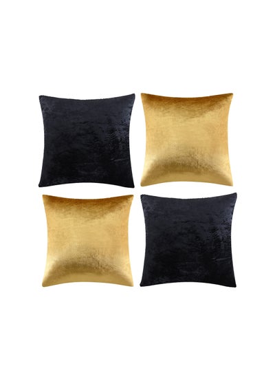 Buy Set of 4 Velvet Throw Pillow Covers 18 x 18 - Decorative Cushion Protectors for Sofa, Couch, Bed, Chair & Car - Stylish Home Decor Accessories in UAE